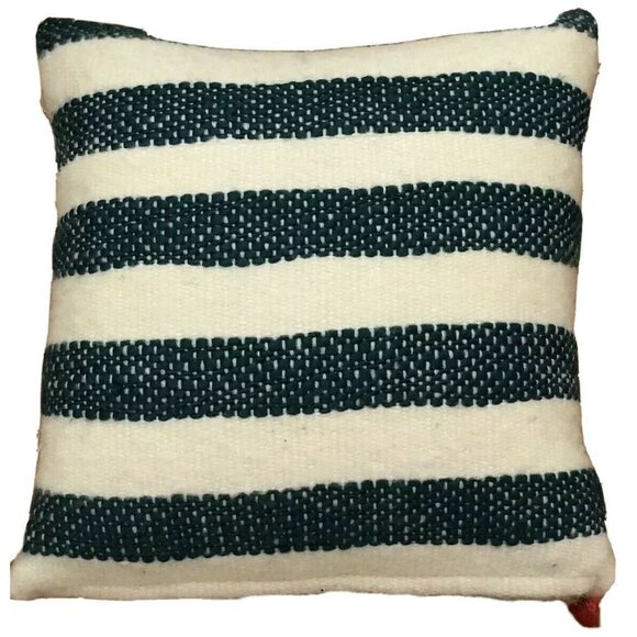 Anthropologie Anthro Pillow Cover 20x20 Cream Gold Green Merry Sentiments SMILE - Picture 3 of 3